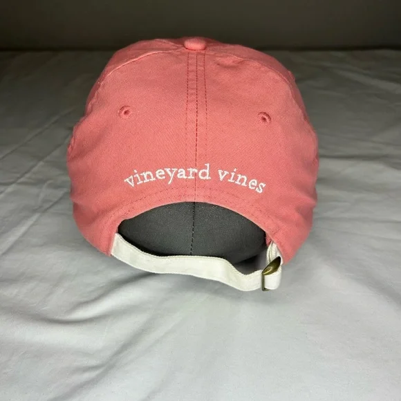 Vineyard Vines Coral Cap with Blue Logo. SKU B9 - Picture 3 of 7